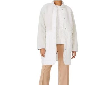 Ann Taylor Mixed Media Lightweight Puffer and Sherpa Jacket